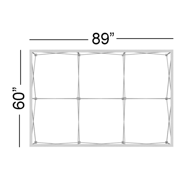 OneFabric 8ft Table Top Display Frame with Dimensions