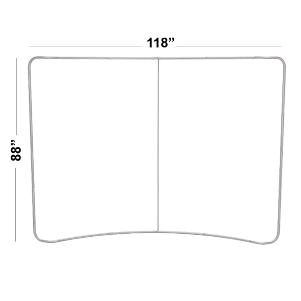 Waveline 10 Foot Curve Frame with dimensions