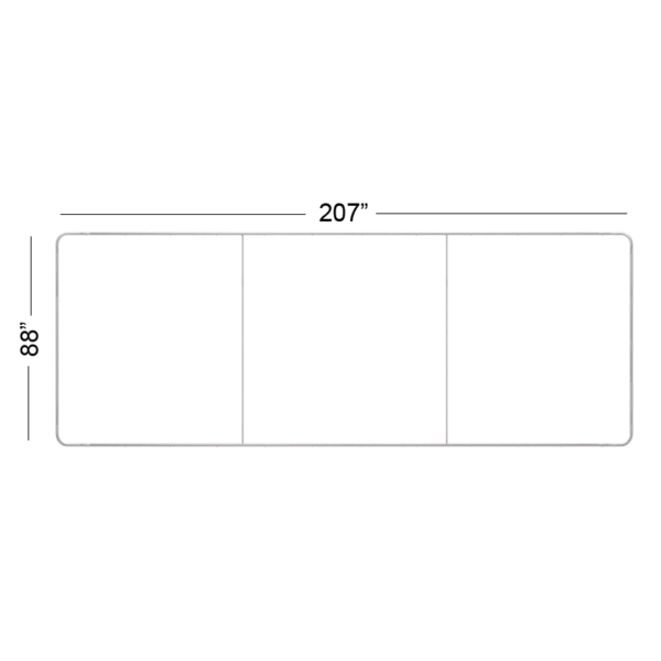 Waveline 20 foot curve frame with dimensions