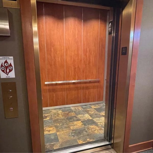 Comfort Flex Luxury Vinyl in an elevator commercial space
