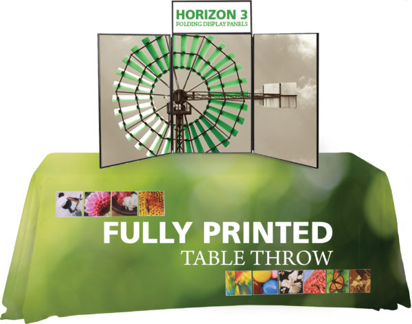 Fully Custom Printed Table Throw with panel display