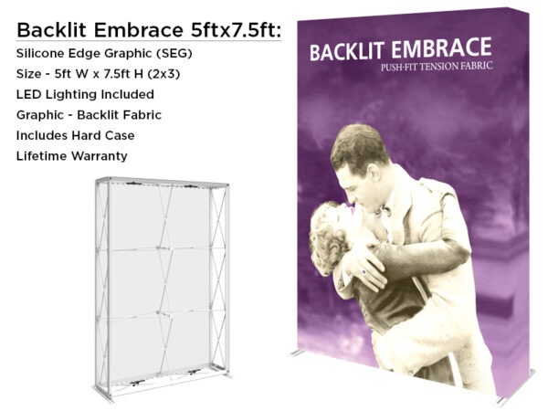 Backlit Embrace Displays 5ft x 7.5ft 2x3