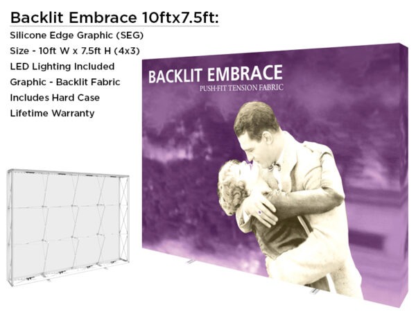 Backlit Embrace Displays 10ft x 7.5ft 4x3