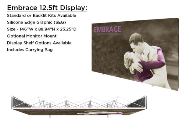Embrace 12.5 Foot 5x3 SEG fabric tension display system with details