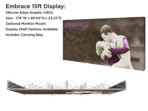Embrace 15 Foot 6x3 SEG fabric tension display system with details