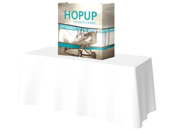 Hop Up Table Top Displays 2.5ft x 2.5ft 1x1 Curved