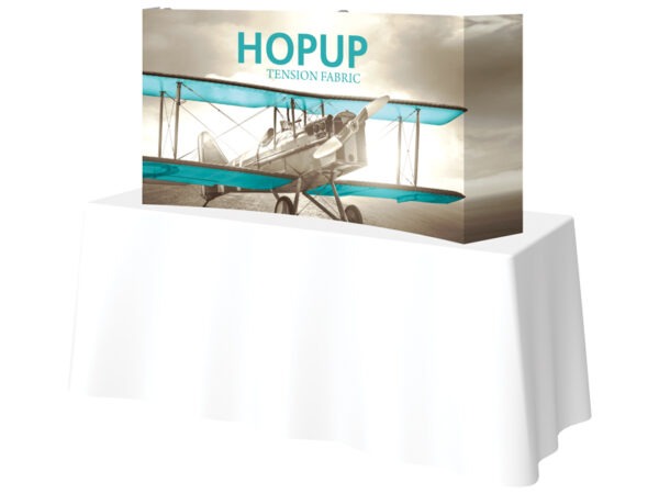 Hop Up Table Top Displays 5ft x 2.5ft 2x1 Curved