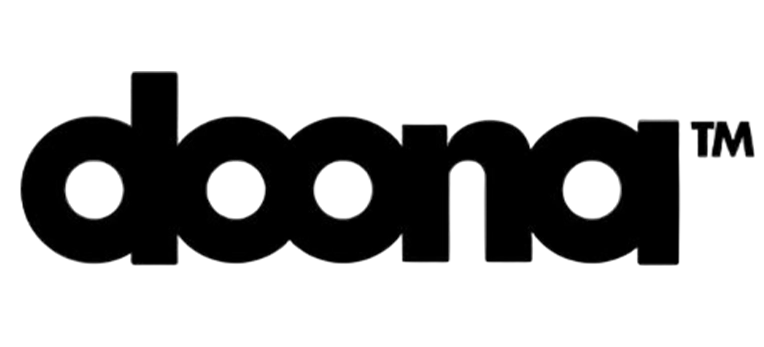 Doona logo, black text on white